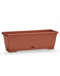 Vaso fioriera similcotto spazzolato  49 x 18 x H16 cm -...