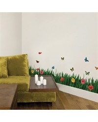 DECORAZIONE WALL DECOR PRATO CON FARFALLE