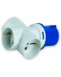 ADATTATORE  DA SPINA  INDUSTRIALE 3 POLI CON 3 PRESE SCHUKO/BIV.